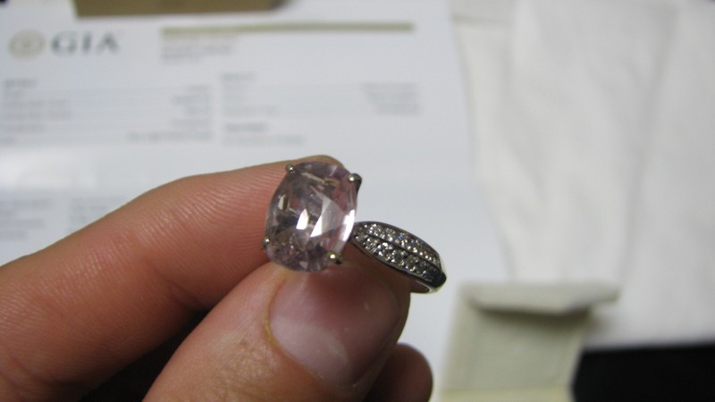 18k  Gold Diamond GIA Certified Natural Pink-Purple Sapphire 4.85TCW $13399 Sale