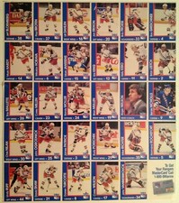RARE NEW YORK RANGERS 1989 MARINE MIDLAND BANK HOCKEY CARD SHEET LEETCH RICHTER