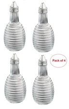 Vinegar Bottle Glass Shaker Beehive 4 x Glass Ribbed Oil Pots Cruets Condiment