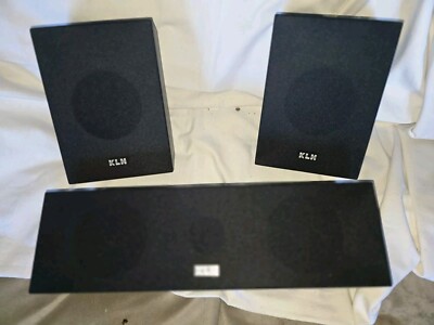 NEW! KLH 2410 Walnut Cased Home Stereo Loudspeakers _ R - L &  Middle Speakers