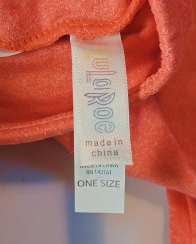 LuLaRoe OS Leggings HEATHERED Red Orange BRIGHT Solid One Size (Size 2-10) NWT - Picture 3 of 7