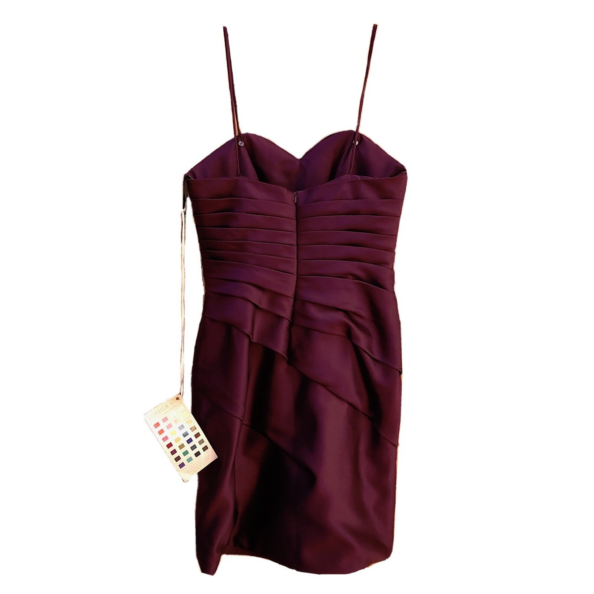 Sorella Vita Dress Purple Satin Mini Formal Brides Maid Gown Strapless  Straps 12 | eBay