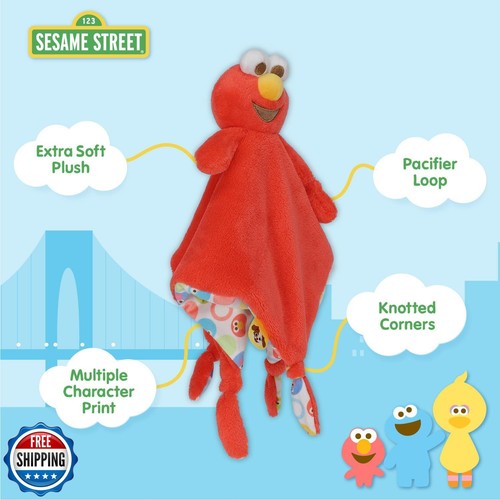 KIDS PREFERRED Sesame Street Elmo Blanky Made of Soft Material with Knotted C - Picture 3 of 5