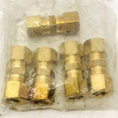 LOT OF 5 JONES STEPHENS ⅜" BRASS COMPRESSION UNION C74025LF | eBay