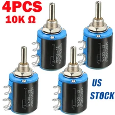 4x 10K Ohm Adjustable Resistor Wire Wound Multi-Turn Precision Potentiometer Pot