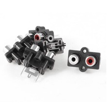 5Pcs PCB Mount 2 RCA Female Outlet Jack Connectic RCA Socket White Red
