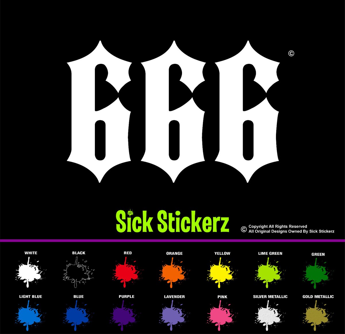 666 Satan Devil Evil Hell Vinyl Decal Bumper Sticker Car Windows