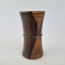 Antique 19th Century Lignum Vitae Treen Dice Shaker 8cm High