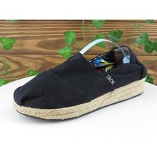 Bobs By Skechers Size 8 Flat Shoes Black Fabric Women M