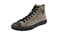Prada Wildleder Stratus High-Top Sneaker - 4T3306 - Greige Grau Neu - 9 43