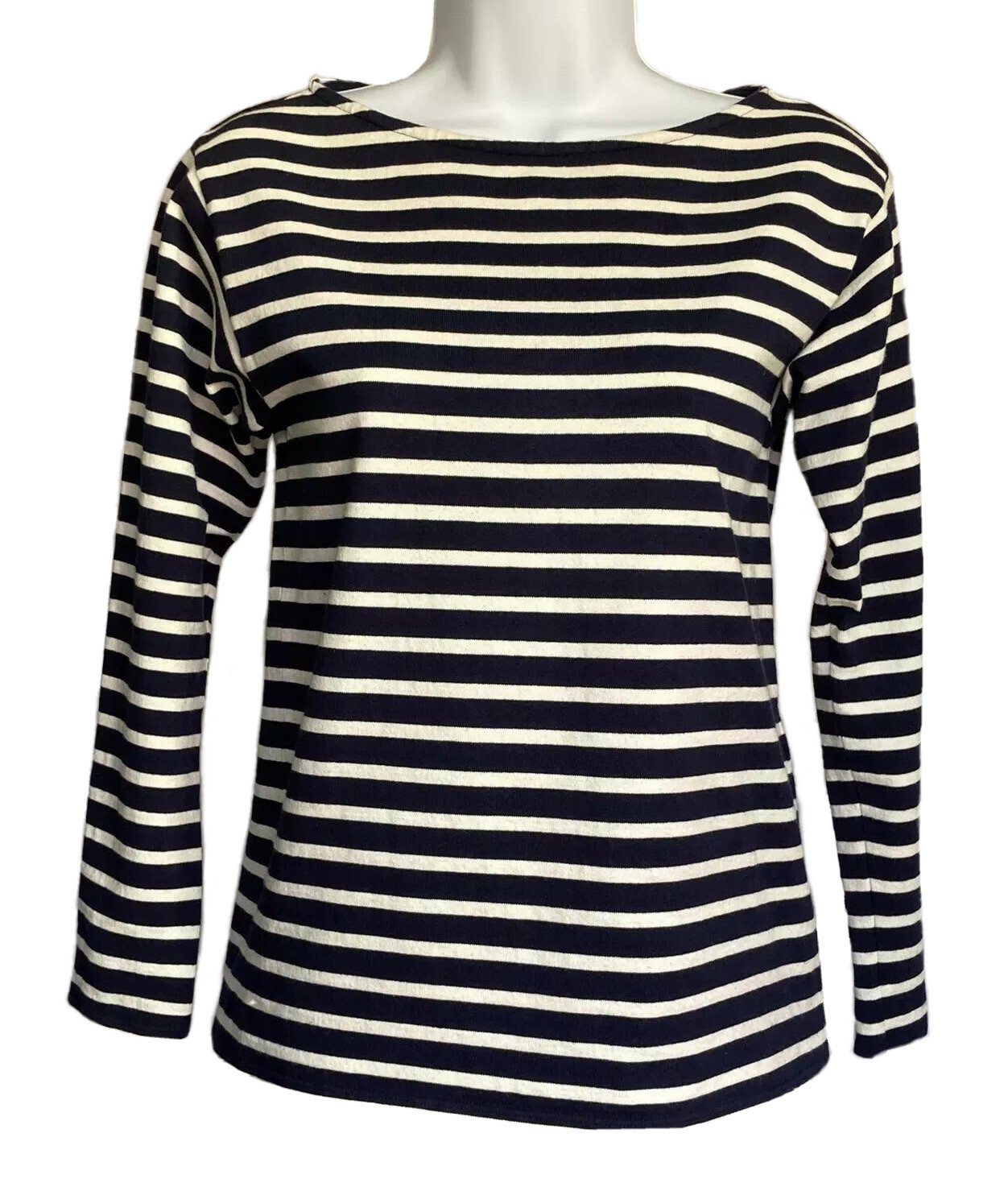 Camicia classica a maniche lunghe YSL SAINT LAURENT cotone XS blu navy top a righe