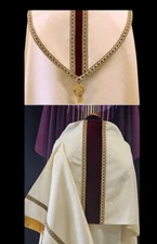 Set Cream Damask Cope and matching Humeral Veil And  Stole Vestment