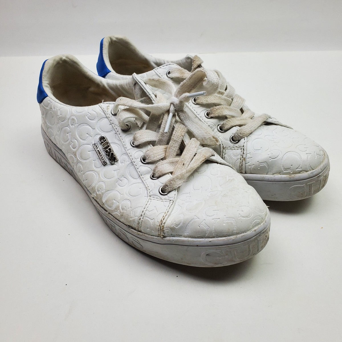 Guess Shoes Womens 10 M White Blue Sneaker Logo
