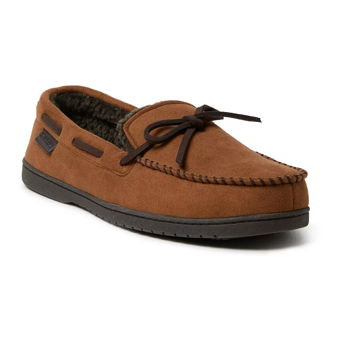 dearfoams Brown Men\'s Suede Moccasin Slippers Dearfoams Men main image 3