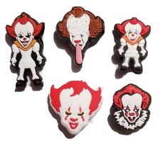 Horror Clowns Shoe Charms 5 PC Set Happy Halloween Croc Compatible 