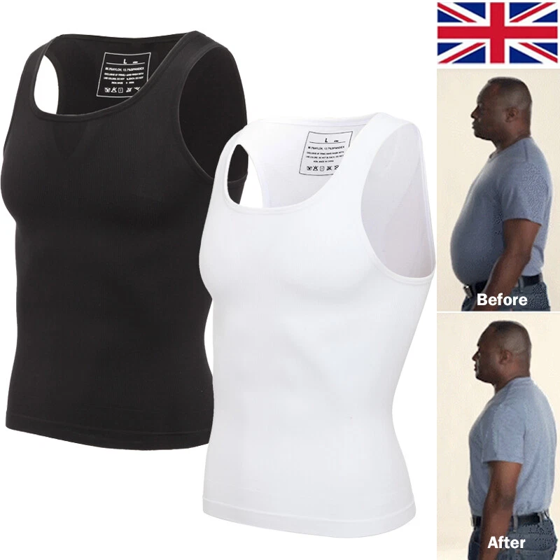 MENS SLIMMING VEST Body Shaper Slim Chest Belly Waist Boobs