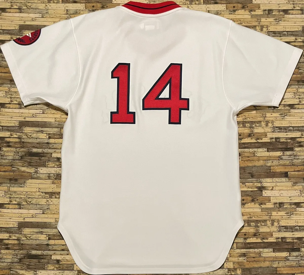 Men's Mitchell and Ness Boston Red Sox #14 Jim Rice Replica Grey Throwback MLB  Jersey