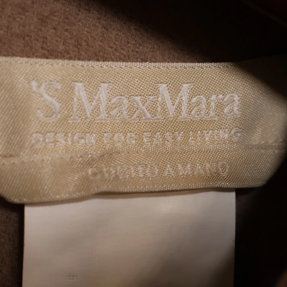 LEER S Max Mara Camisa Beige Manga Corta Falda Sin Forro Lana Angora US 10/XL Foto 4 de 4
