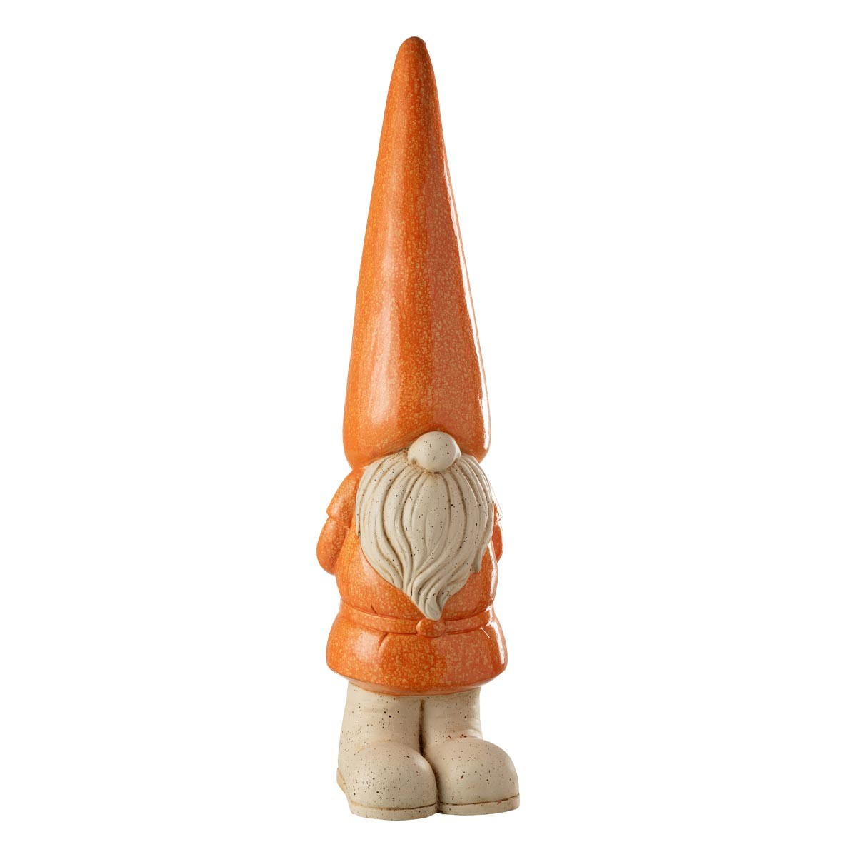 Statue lutin extérieur Pasquale grand format 96cm en résine orange