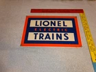 VINTAGE LIONEL ELECTRIC TRAINS ADVERTISING 12" X8" PORCELAIN METAL GASOLINE SIGN