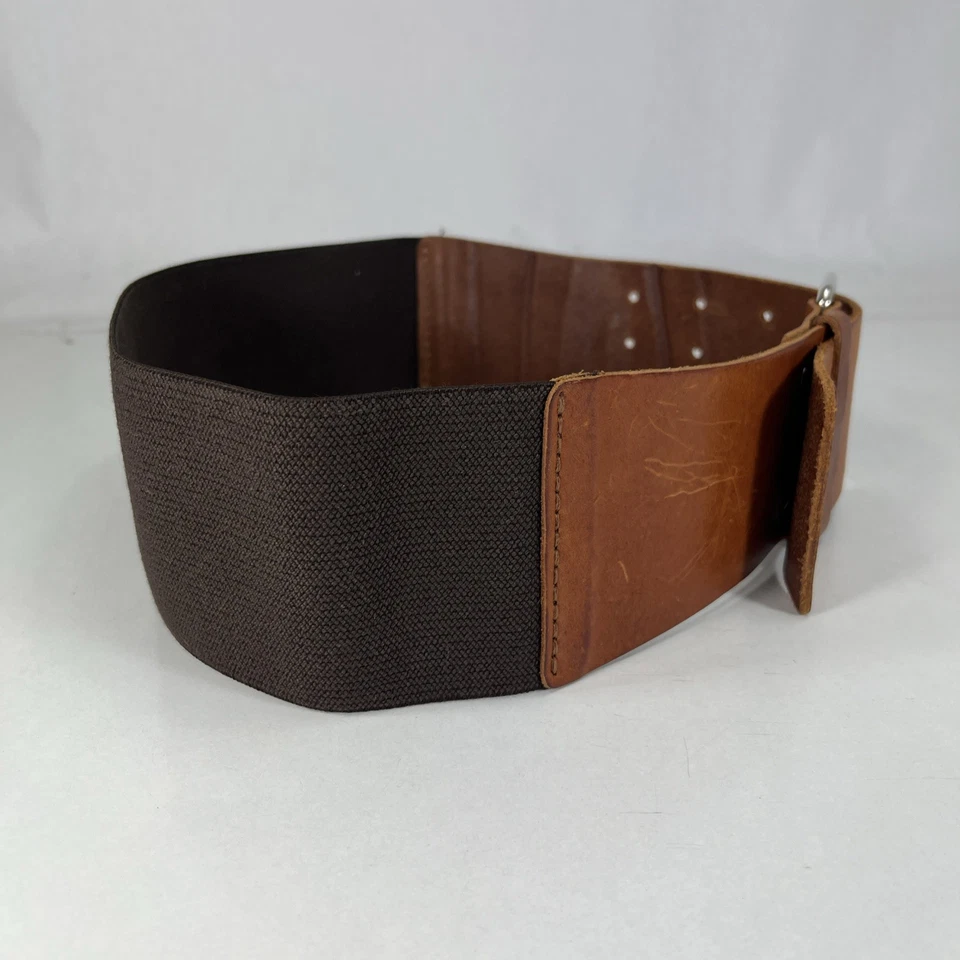 Cinto de cintura de couro marrom largo elástico H&M - Feminino tamanho 26 - Imagem 4 de 4