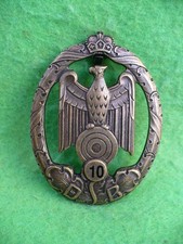 Deutsches Schießsport-Abzeichen DSB Bronze Zahl 10 Schützenbund Bw
