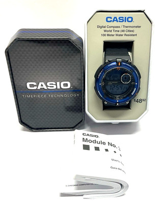 Casio Men's Digital Watch Thermometer World Time SGW-600H-2ATN With Tin New