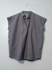 Figs Technical Collection Rafaella Oversized Scrub Top Small Gray Stretch