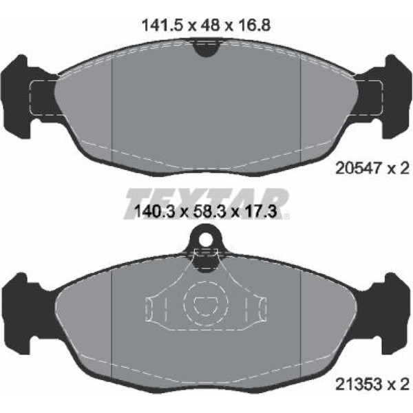 Textar 2054701 Bremsbelagsatz FüR Opel Jaguar Daewoo Chevrolet Astra Corsa TR-image