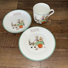 Mabel Lucie Attwell Gee Up Neddy Cup, Saucer & Teaplate c1930 A3