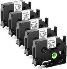 5PK 12mm Label Tape For Brother P-Touch Cube H110 TZ-231 TZe-231 Black on White