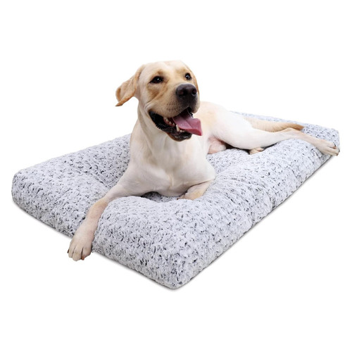 Washable Dog Bed Deluxe Plush Dog Crate Beds Comfy Kennel Pad Anti-Slip Pet S...
