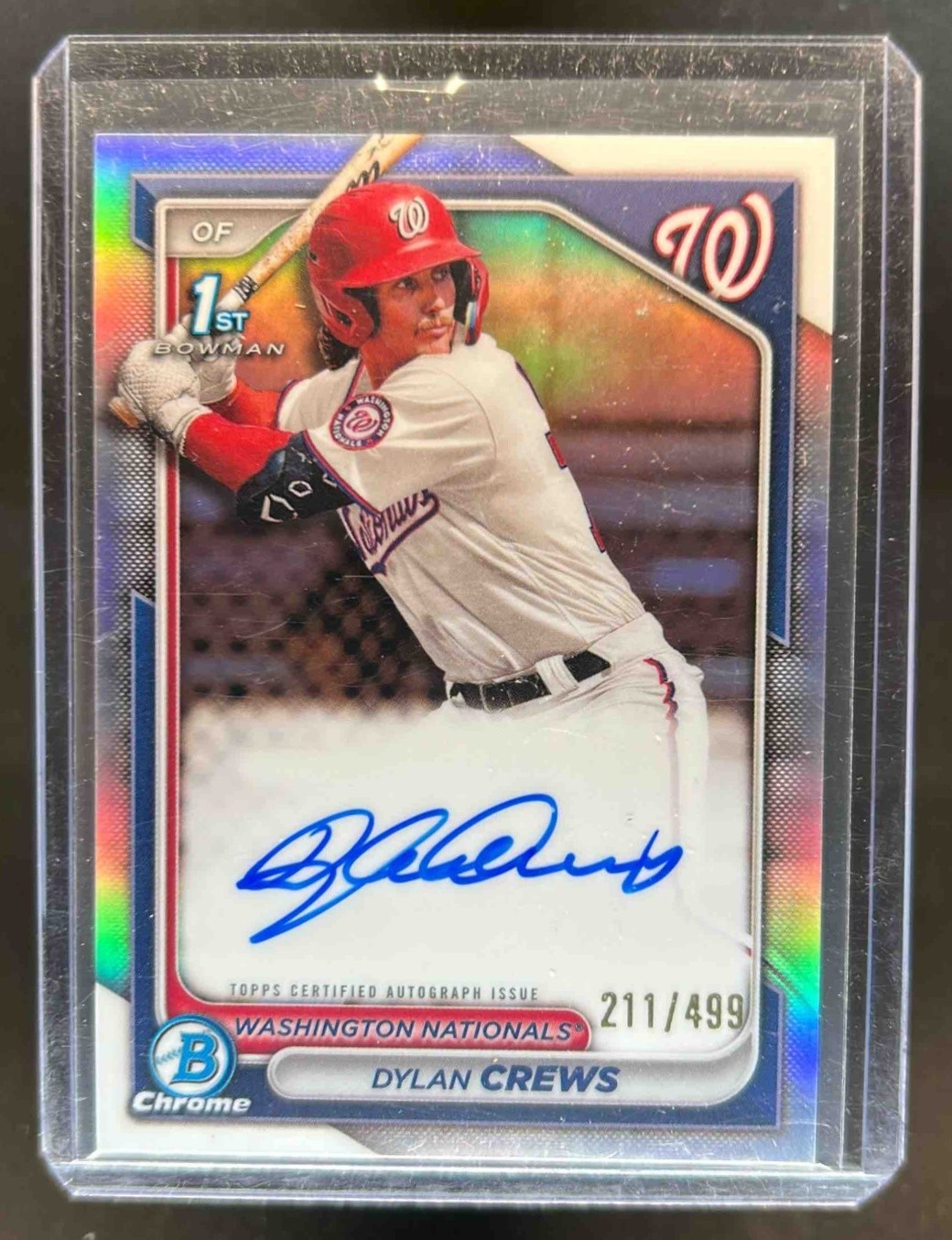 2024 Bowman Dylan Crews Chrome Auto Refractor 1st Prospect #/499 Nationals