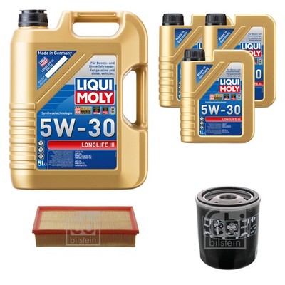 FEBI BILSTEIN Inspektionspaket 8L Liqui Moly 5W30 Longlife3 für VW Multivan VI