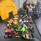 Vintage Playmobil Pirate Castle Toy Lot W/ assorted Figures skull storage case