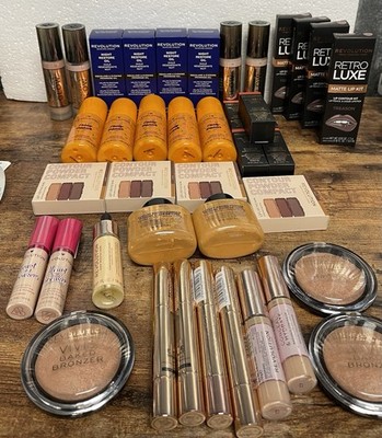Lot Of 40 Revolution Makeup Revolution Lip Kit Bronzer Contour Primer & More