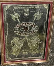 Royal Salute Scotch Whiskey Bar Mirror Sign Chivas Brothers Aberdeen Scotland
