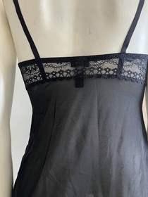 La Perla Black Sheer Lace Babydoll Chemise Lingerie Dress IT 40 / US S