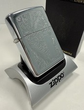 GENUINE Zippo Lighter REGULAR DOUBLE SIDE VENETIAN Polished Chrome 1994 NEW RARE