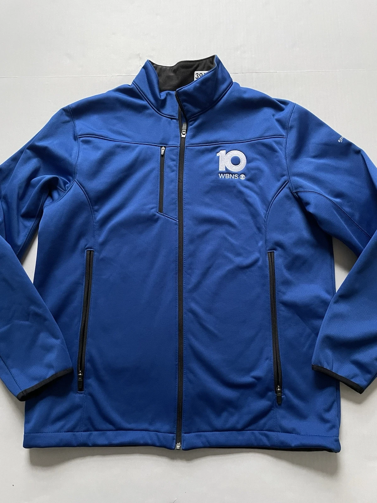 Eddie Bauer Jacket Mens XL Blue Softshell Weather Resist Full Zip Fleece Lined