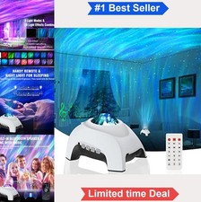 Star Projector Night Light Bluetooth Speaker White Noise 10W LED Remote Control
