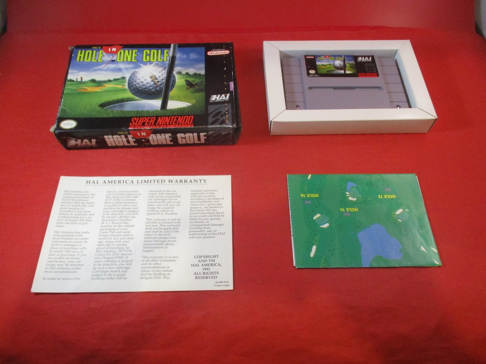 Hal's Hole in One Golf (Super Nintendo SNES) COMPLETE w/ Box poster manual #J