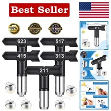 Graco Paint Sprayer Tips, 5 Pcs Airless Paint Sprayer Tips Set 211/313/415/517/