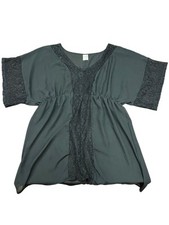 Xhilaration Women's XL Bathing Suit Swimwear Coverup Sheer Black Lace Boho