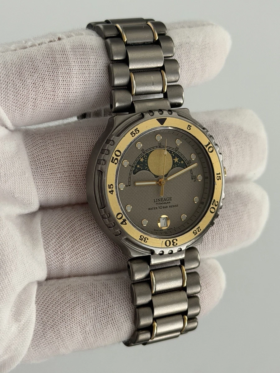 Reloj de vestir deportivo vintage Casio Lineage titanio fase lunar LIN-330W JDM años 90