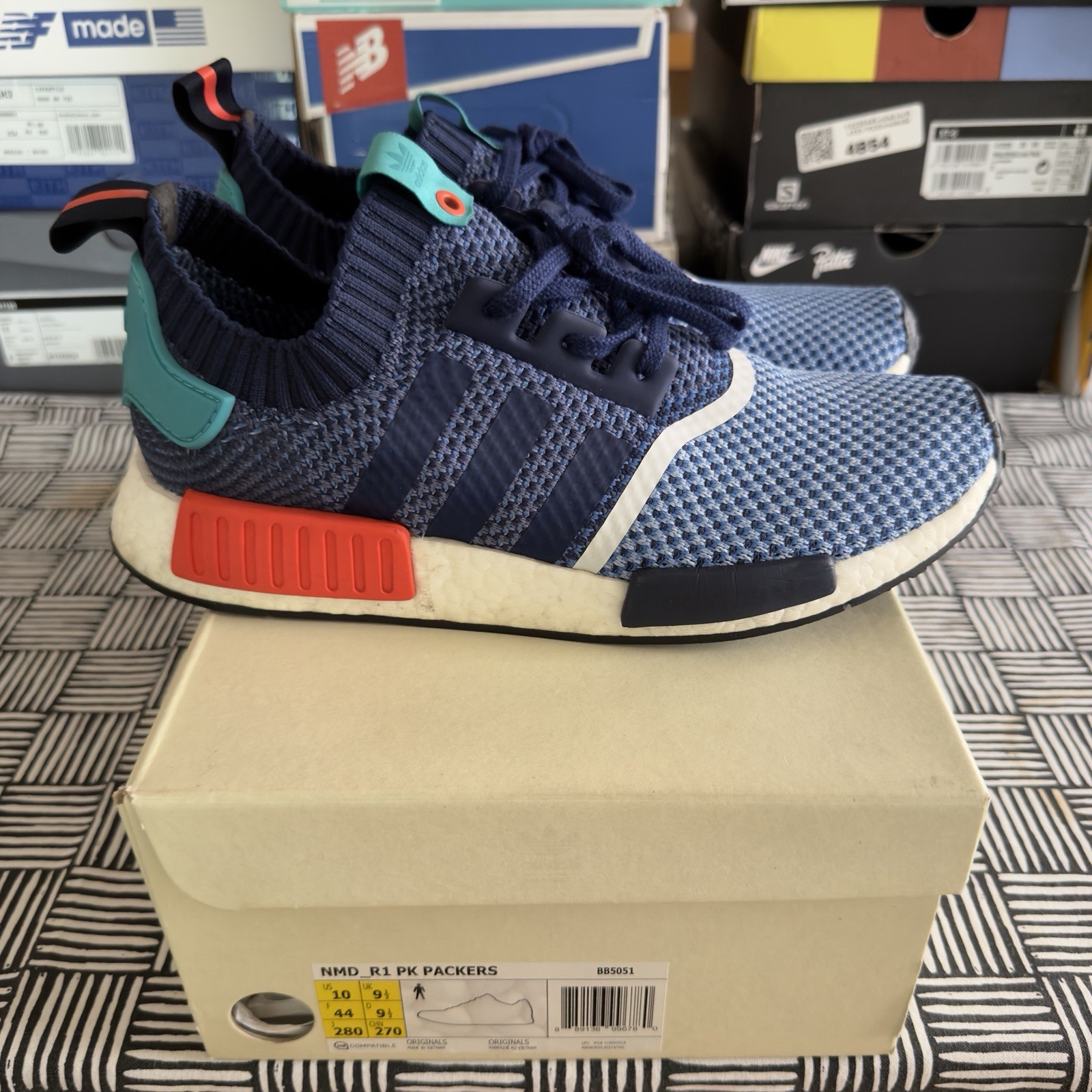 Packer x adidas NMD R1 PK Sz 10 Used BB5051 Primeknit Consortium