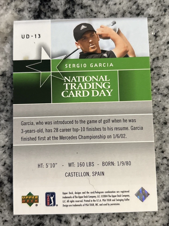 Sergio Garcia (3) 2004 UD Golf National Trading Card Day Card #UD-13 - Image 3 of 4