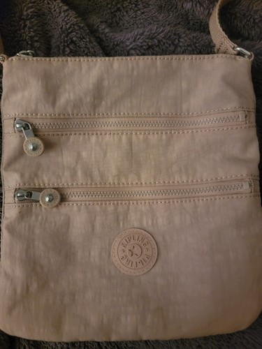 Kipling Alvar Crossbody Shoulder Bag Rose Gold Nylon Double Zip Monkeys Logo - Picture 2 of 7