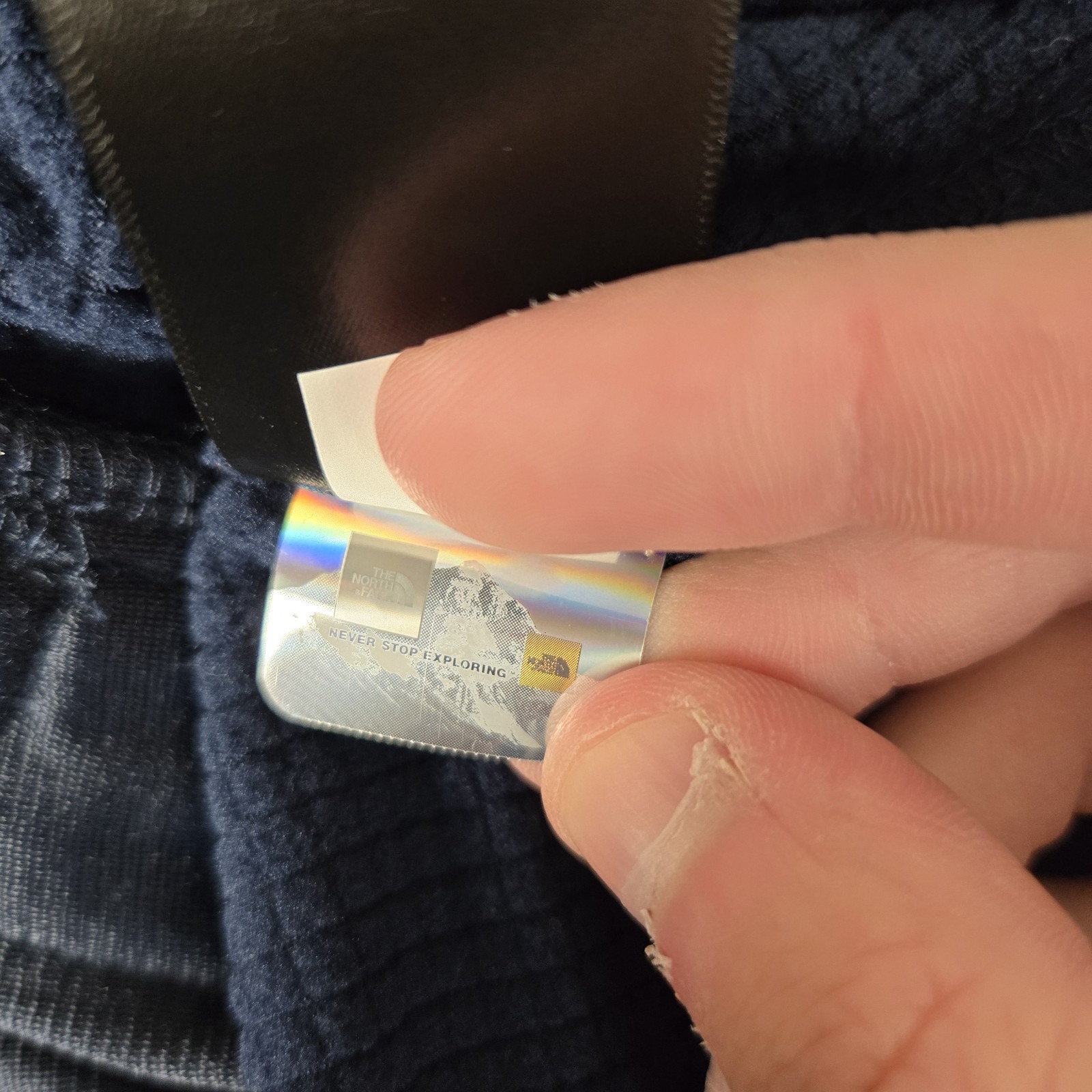 North Face Jacket Mens Small Mountain Peaks Full Zip Fleece Blue Logo NWT thumbnail 11