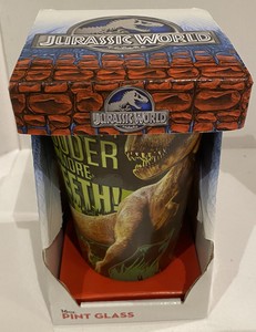 Rare 15 Jurassic World 16oz Pint Glass Brand New Bigger Louder More Teeth Ebay